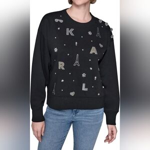 KARL LAGERFELD  Embellished Sweater XL